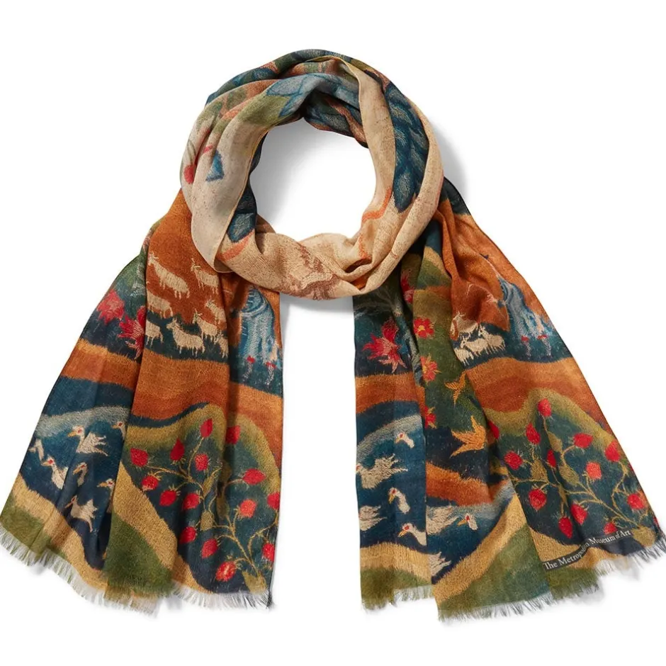 The Met Store Scarves & Wraps*American Folk Art Landscape Oblong Scarf