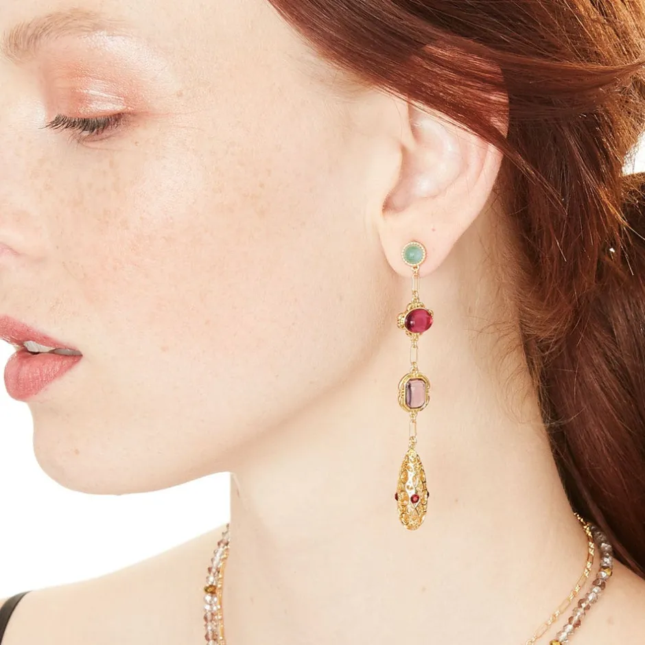 The Met Store Earrings*Cascading Gems Drop Earrings