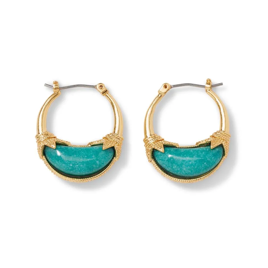 The Met Store Earrings*Cypriot Jade Crescent Hoop Earrings