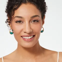 The Met Store Earrings*Cypriot Jade Crescent Hoop Earrings