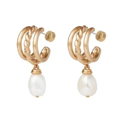 The Met Store Jewelry Sets*Cypriot Twist Pearl Necklace and Triple-Hoop Earrings Set
