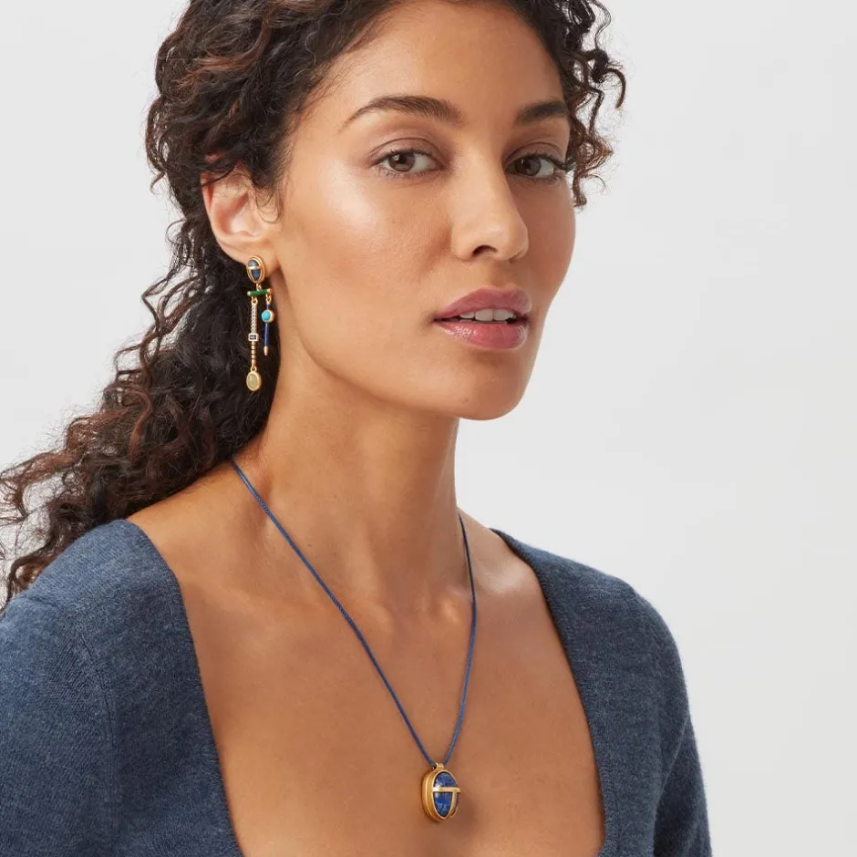 The Met Store Earrings*Egyptian Heart Scarab Chandelier Earrings