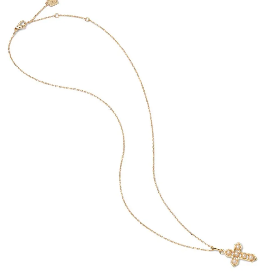 The Met Store Necklaces*Filipino Pearl Cross Pendant Necklace