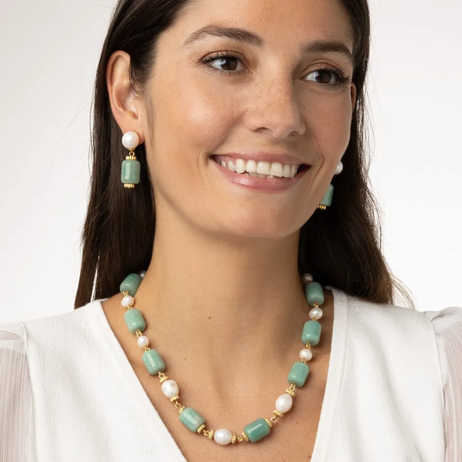 The Met Store Necklaces*Karavas Gems Large-Bead Aventurine and Pearl Necklace