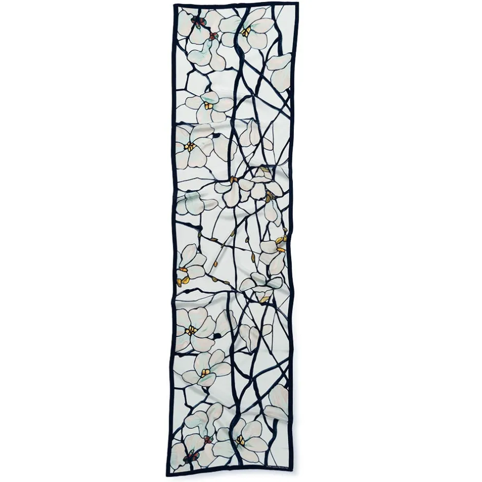 The Met Store Scarves & Wraps*Louis C. Tiffany White Magnolia Oblong Silk Scarf