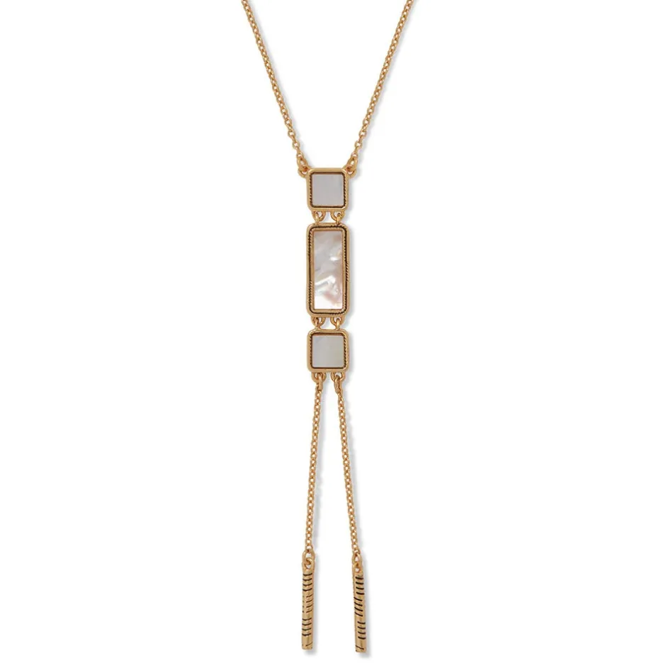 The Met Store Necklaces*Mother-of-Pearl Tile Double Lariat Necklace