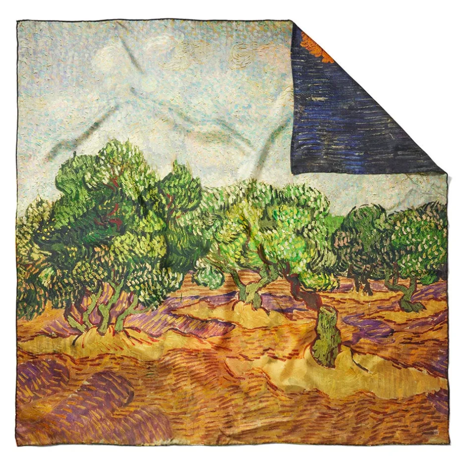 The Met Store Scarves & Wraps*Van Gogh Stylized Nature Double-Sided Square Silk Scarf