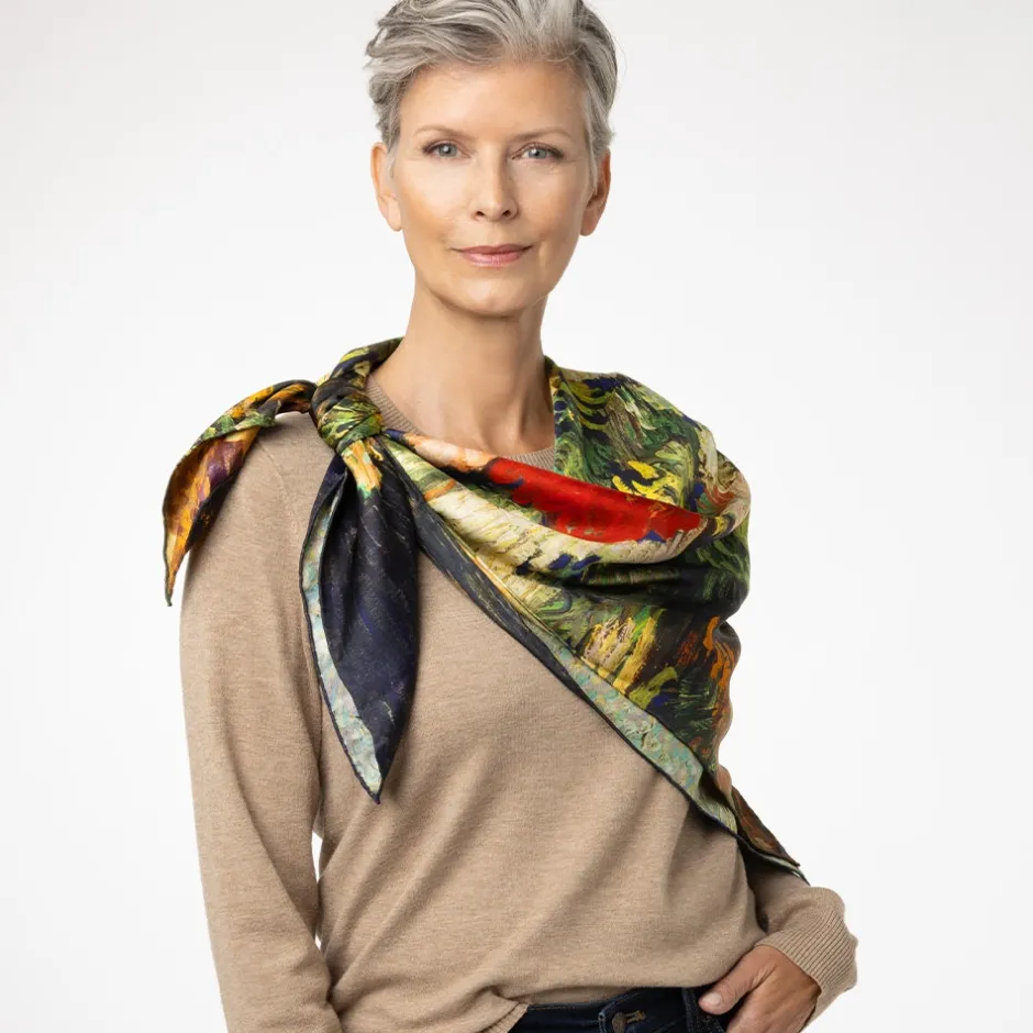 The Met Store Scarves & Wraps*Van Gogh Stylized Nature Double-Sided Square Silk Scarf