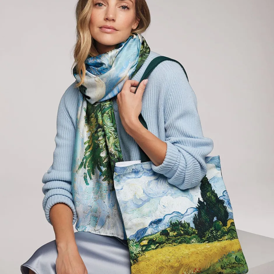 The Met Store Bags*Van Gogh Wheat Field with Cypresses Tote