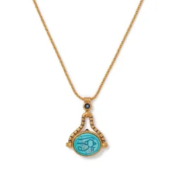 The Met Store Necklaces*Wedjat Eye Scarab Spinning Pendant Necklace