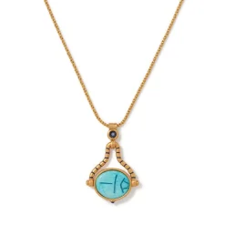 The Met Store Necklaces*Wedjat Eye Scarab Spinning Pendant Necklace
