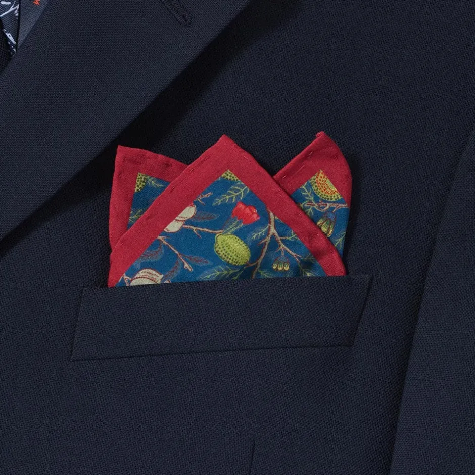 The Met Store Small Accessories*William Morris Pomegranate Cotton-and-Silk Pocket Square