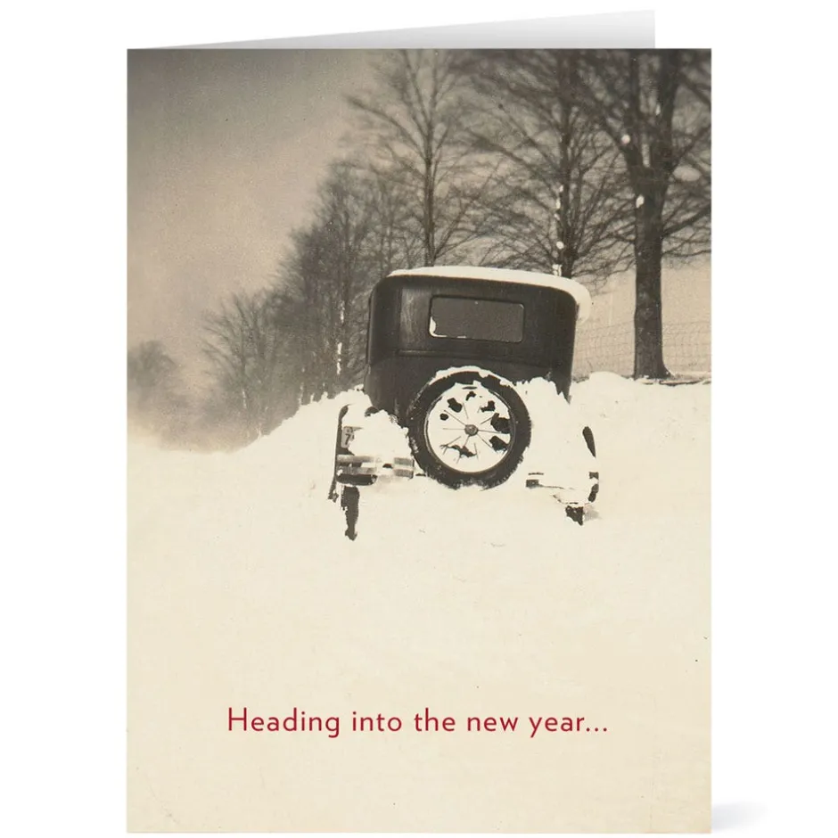 The Met Store Holiday Cards*Winter Scene with Vintage Auto Holiday Cards
